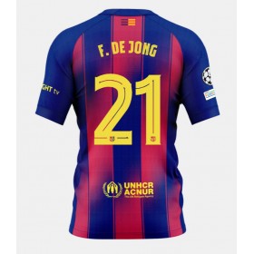 Pánské fotbalový oblečení Barcelona Frenkie de Jong #21 Domácí košile 2025-26 Krátkým Rukávem